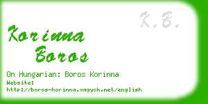 korinna boros business card